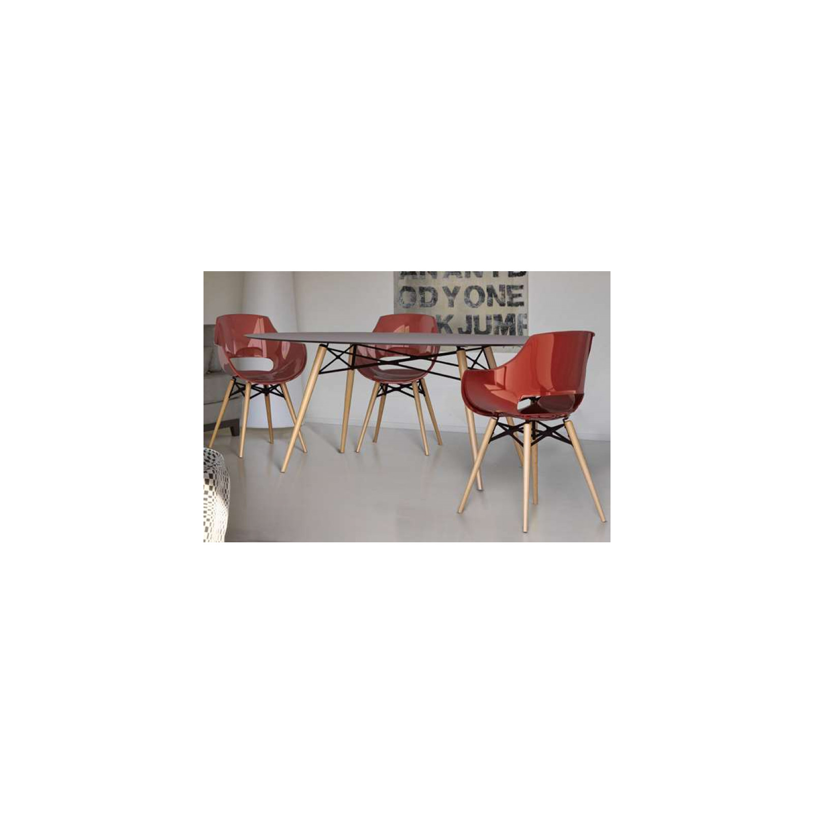 Кухонный стул PAPATYA OPAL-WOX, сиденье матовое желтое, ножки натуральные (2841) изображение 3