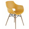 Кухонный стул PAPATYA OPAL-WOX, сиденье матовое желтое, ножки натуральные (2841)