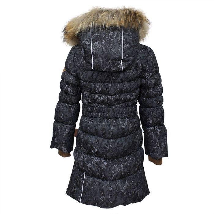 Пальто дитяче Huppa YASMINE 12020055 чорний з принтом 116 (4741468561554) зображення 2