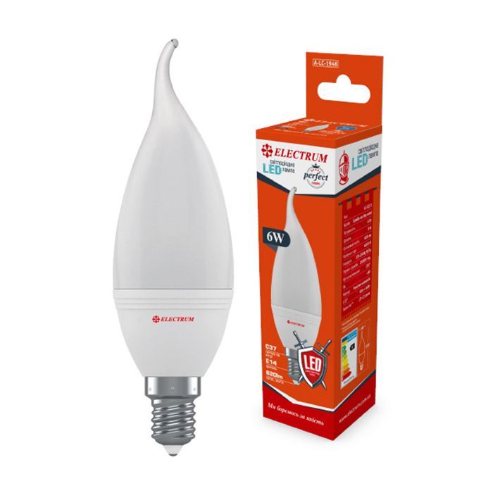 Лампочка Electrum С37 6W PA LC-32/1 Е14 4000K (A-LC-1946)