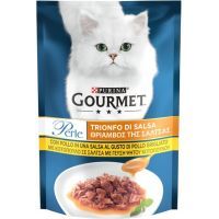 Влажный корм для кошек Purina Gourmet Perle Gravy Delight Мини филе в соусе с курицей 85 г (7613036136785)