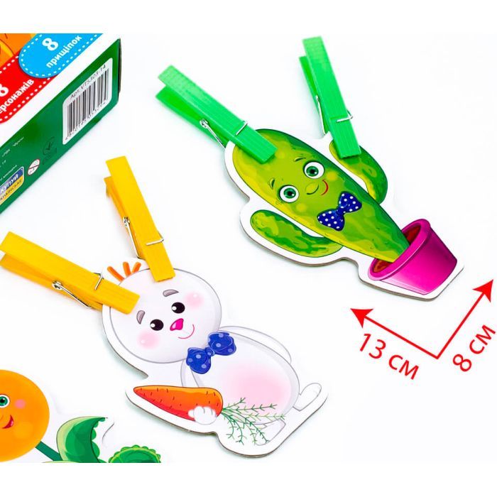 Развивающая игрушка Vladi Toys Гра-шнуровка Забавная компания с прищепками (укр) (VT5303-14) изображение 3