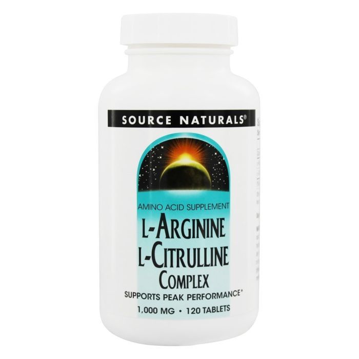 Аминокислота Source Naturals L-Аргинин L-Цитрулиновый Комплекс 1000мг, 120 таблеток (SN2043)