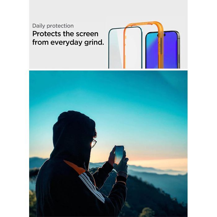 Стекло защитное Spigen Apple Iphone 14 Pro Glas tR Align Master FC (2 Pack), Black (AGL05216) изображение 6