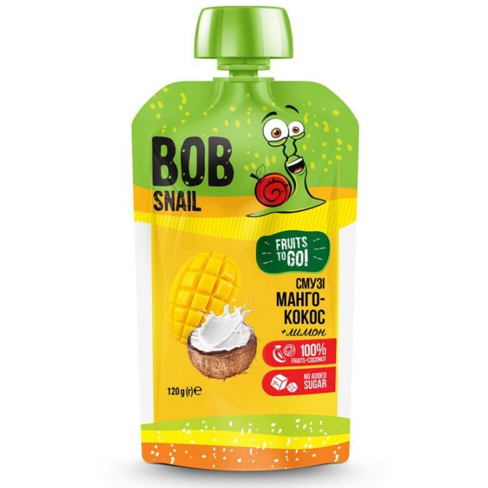Детское пюре Bob Snail Улитка Боб Смузи Манго Кокос 120 г (4820219343660)