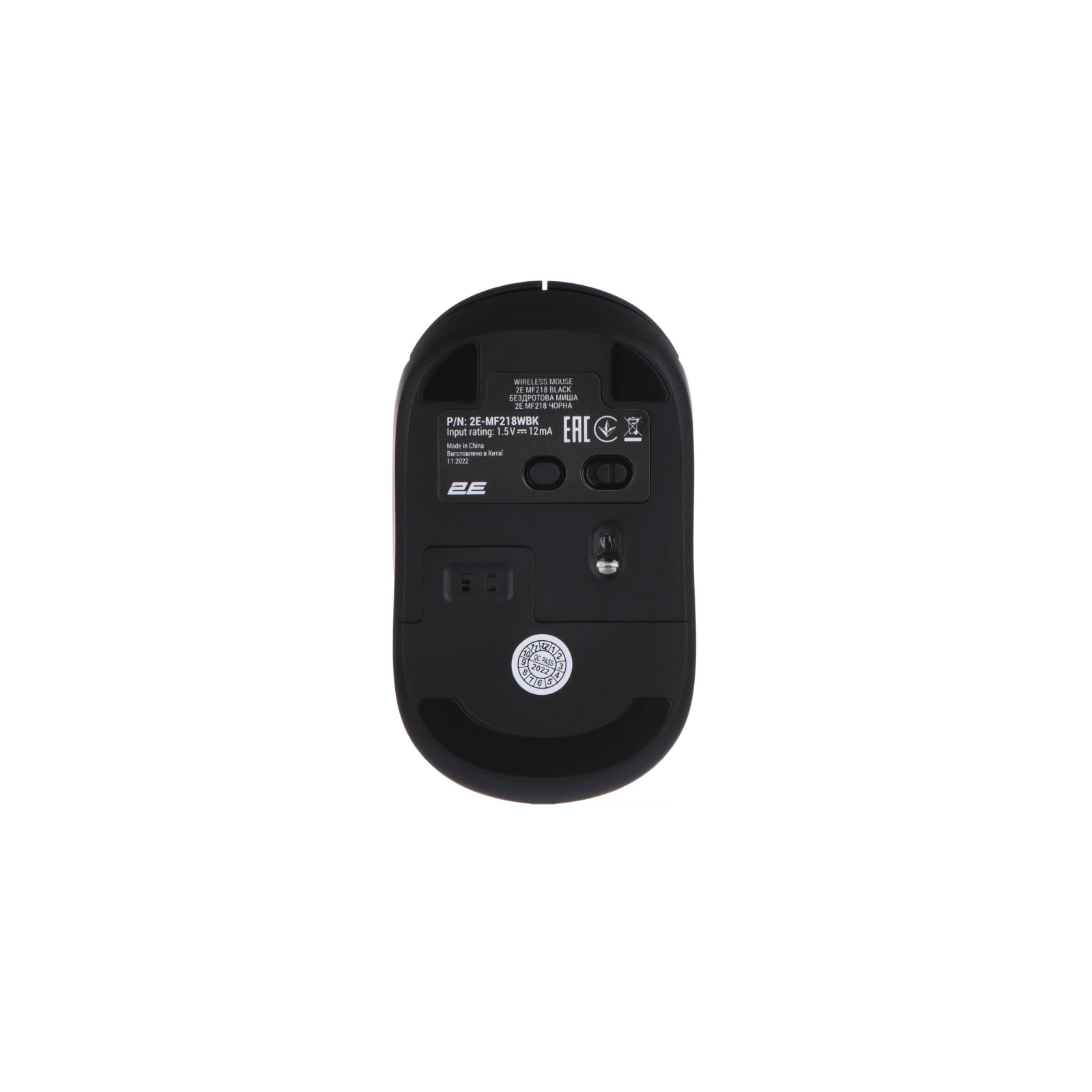 Мишка 2E MF218 Silent Wireless/Bluetooth Black/Grey (2E-MF218WBG) зображення 8