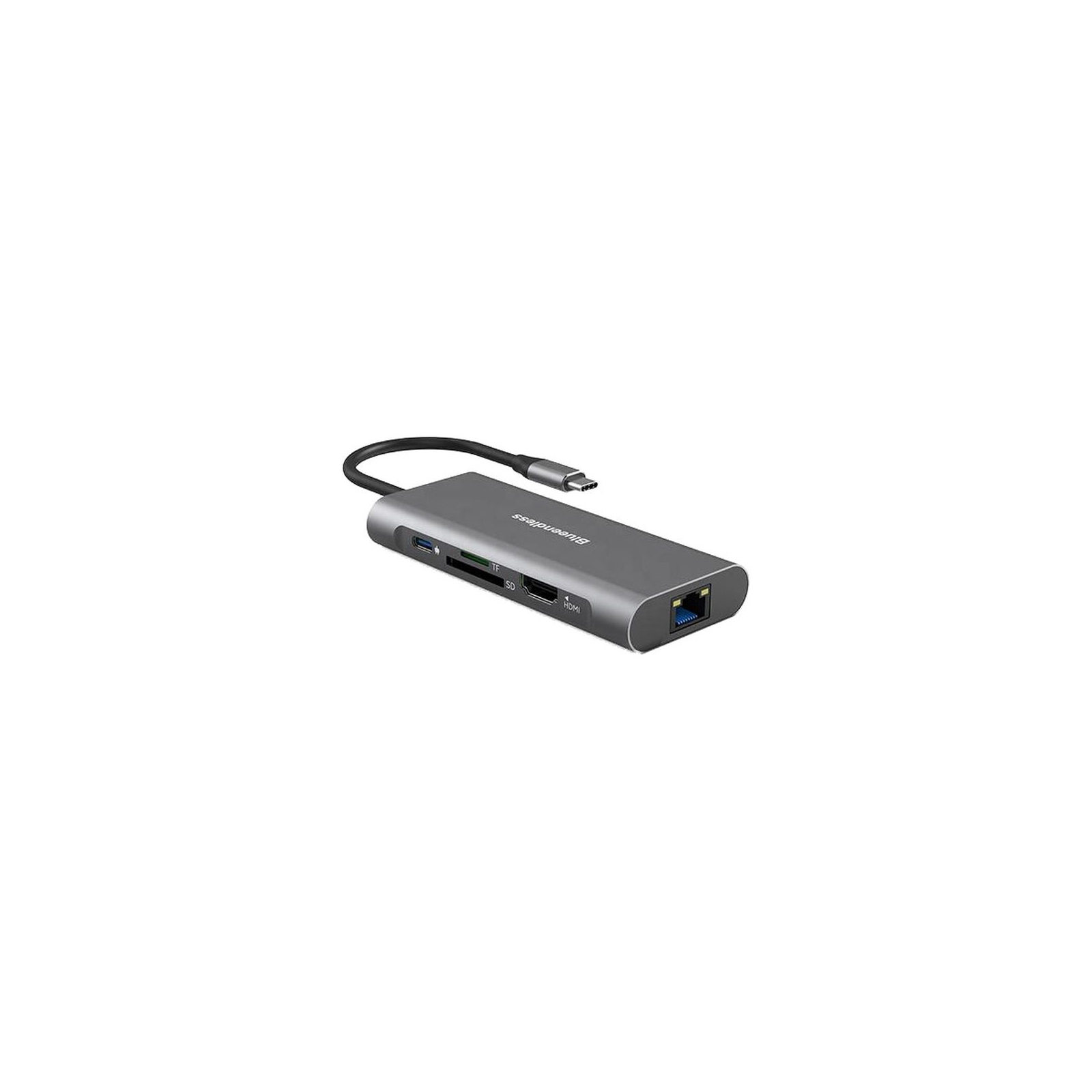 Концентратор PowerPlant USB-C to 2xUSB 3.0, 1xUSB 2.0, 1xType-C (PD), HDMI, SD, RJ45 (CA913497) зображення 2
