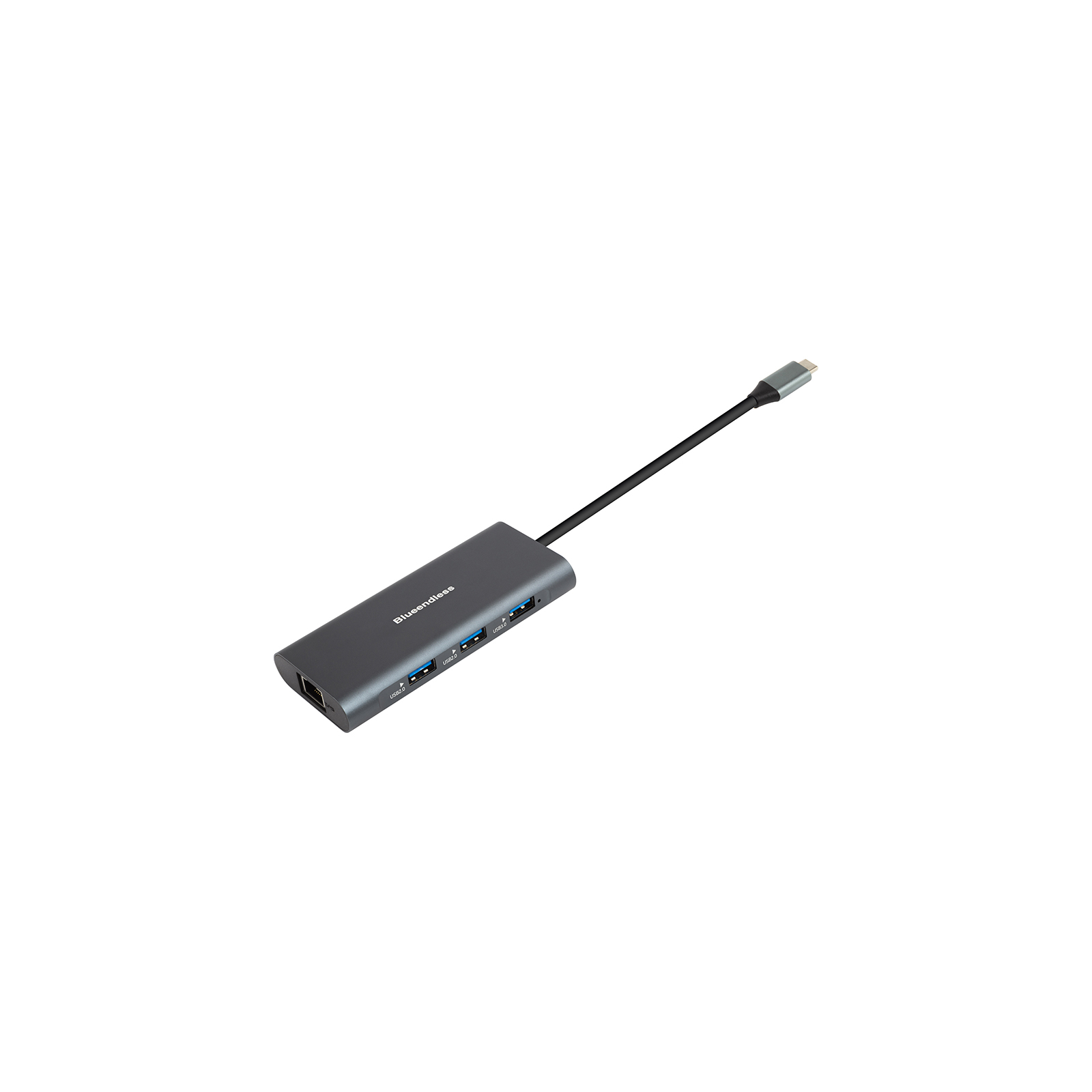 Концентратор PowerPlant USB-C to 2xUSB 3.0, 1xUSB 2.0, 1xType-C (PD), HDMI, SD, RJ45 (CA913497) зображення 4
