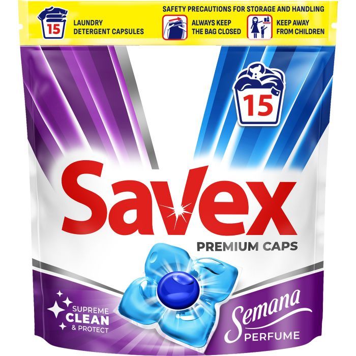 Капсулы для стирки Savex Premium Caps Semana Perfume 15 шт. (3800024046865)