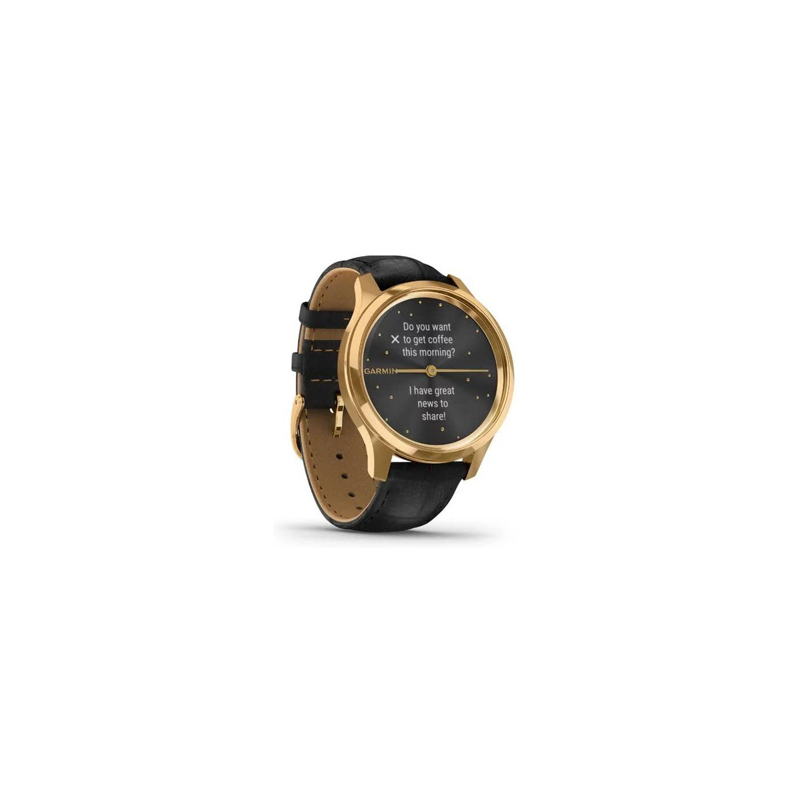Смарт-часы Garmin vivomove Luxe, Pure Gold-Black, Leather, (010-02241-22) изображение 3