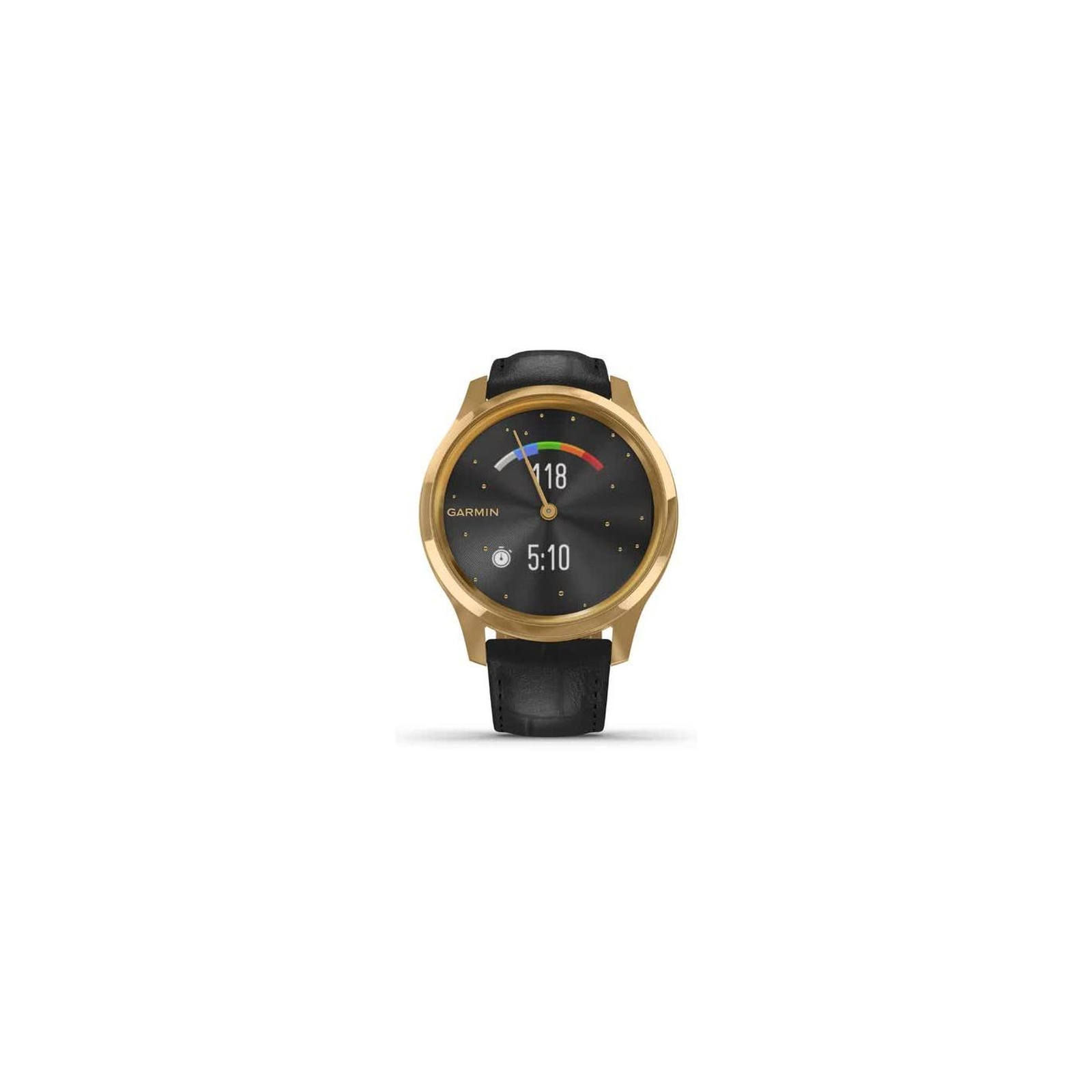 Смарт-годинник Garmin vivomove Luxe, Pure Gold-Black, Leather, (010-02241-22) зображення 7