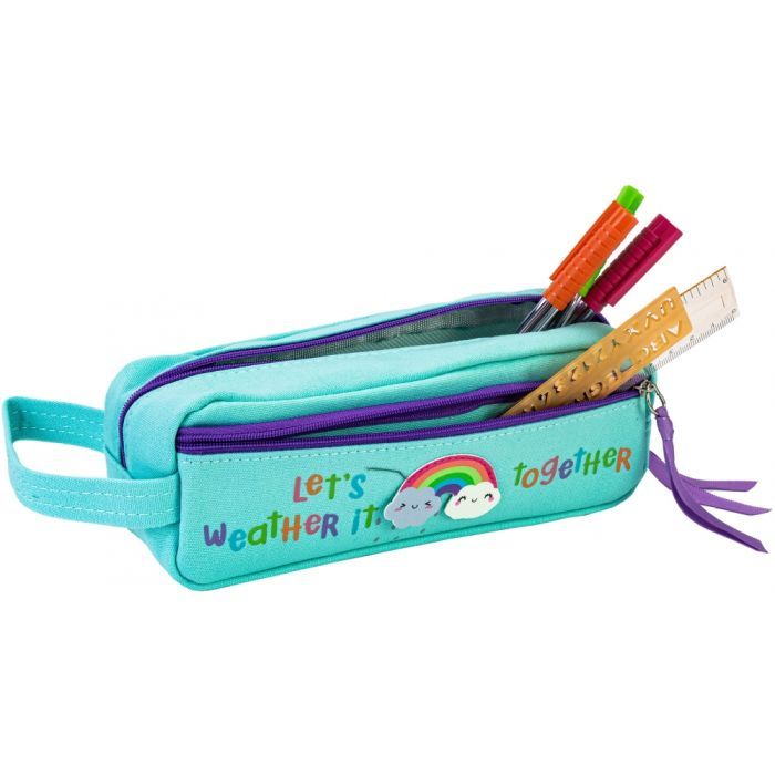 Пенал Cool For School з ремінцем 2 відділення блакитний (CF87016) зображення 2