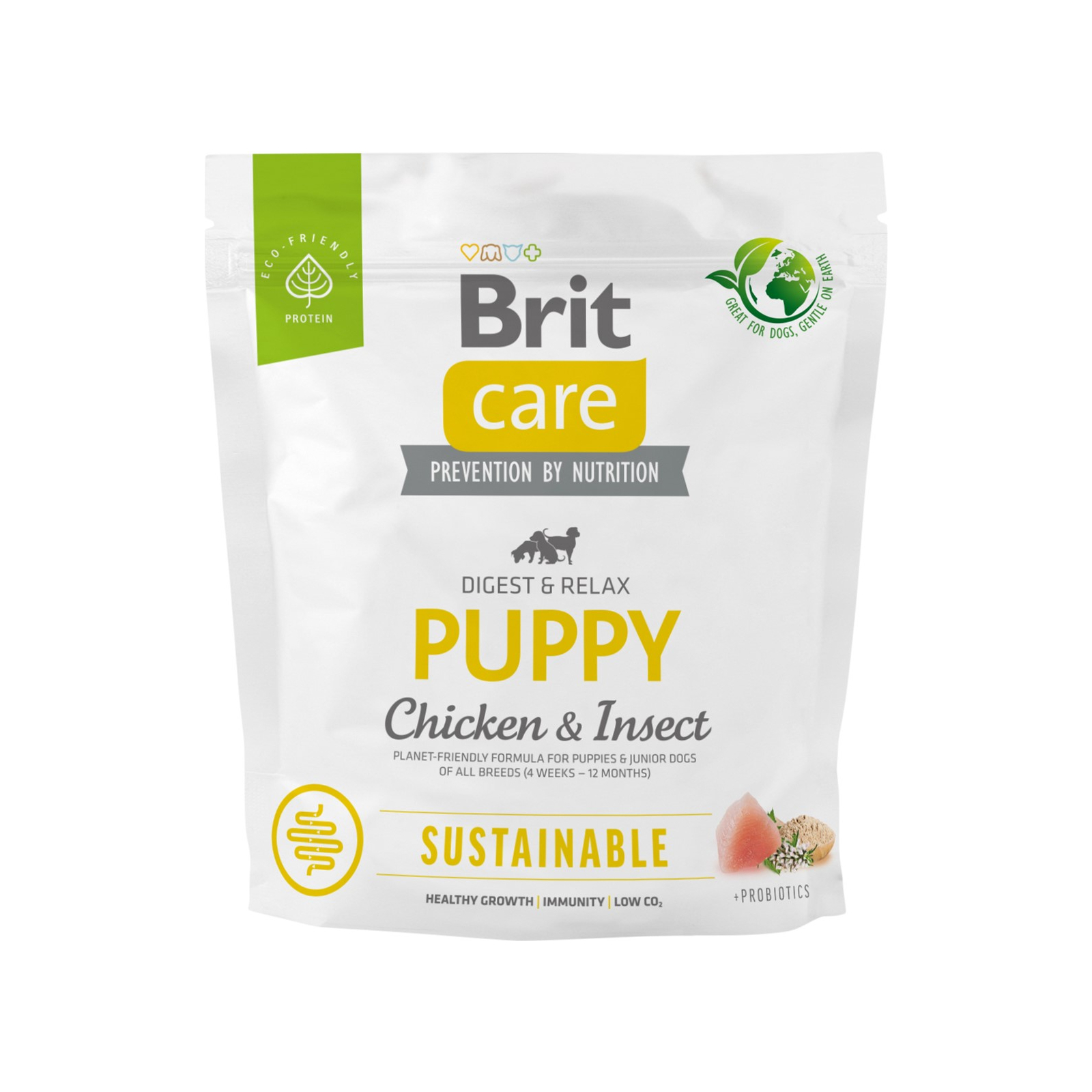 Сухой корм для собак Brit Care Dog Sustainable Puppy с курицей и насекомыми 1 кг (8595602558643)