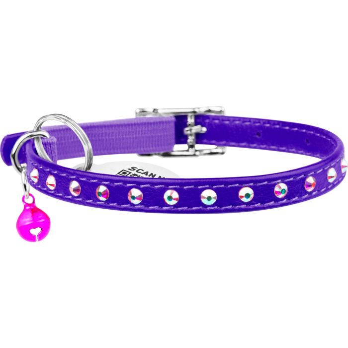 Нашийник для тварин WAUDOG GLAMOUR з резинкою і стразами для кішок (ментоловий) (325413) зображення 2