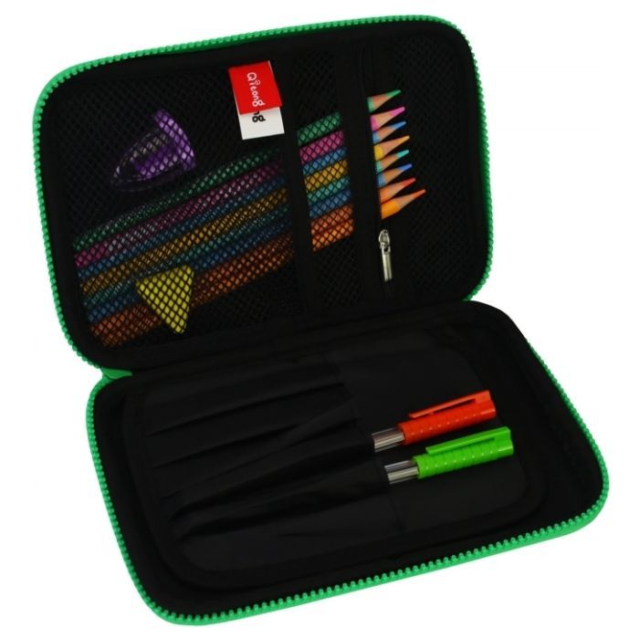 Пенал Cool For School з тисненням 1 відділення Блакитний (QT-5638-Blue) зображення 2