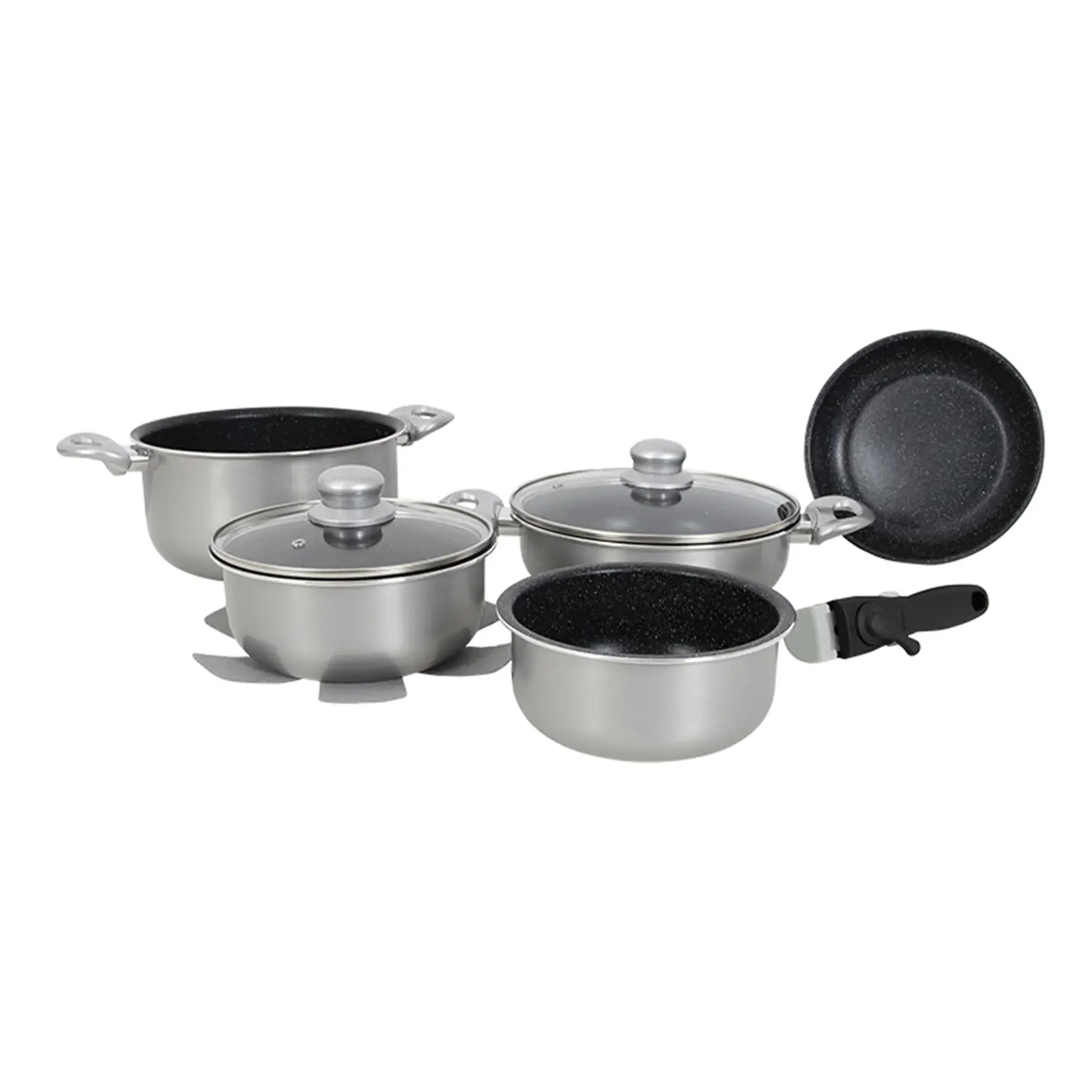 Набір посуду Gimex Cookware Set induction 8 предметів Dark Blue (6977228)