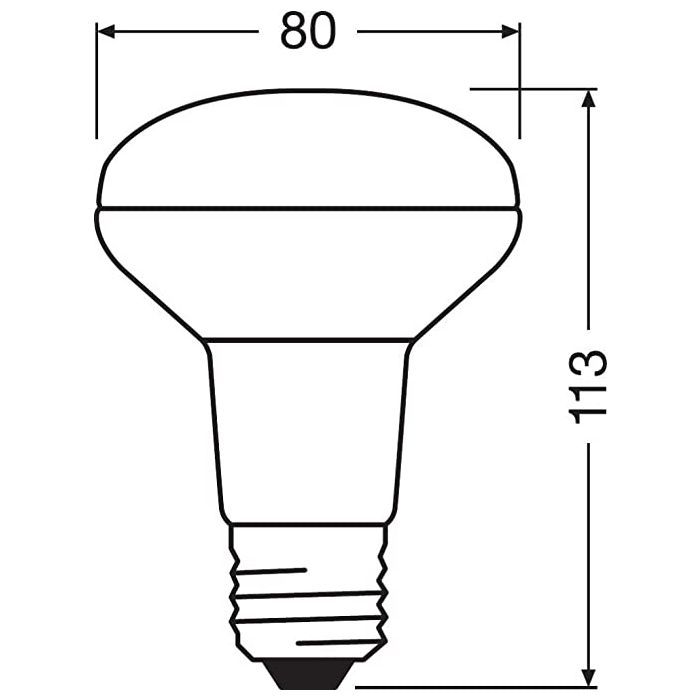 Лампочка Osram LED R80 60 4,3W/827 230V GL E27 (4058075433304) зображення 2