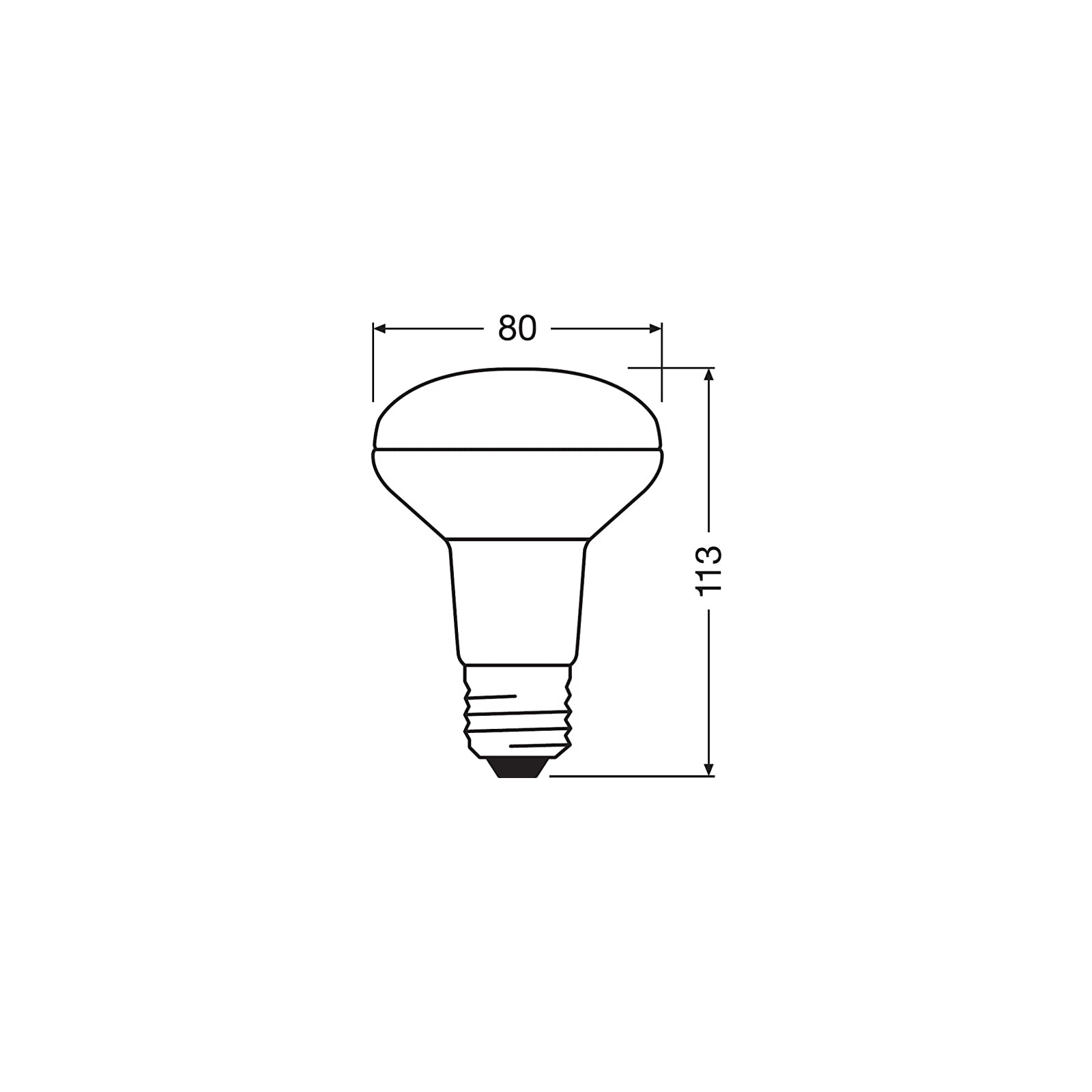 Лампочка Osram LED R80 60 4,3W/827 230V GL E27 (4058075433304) зображення 2