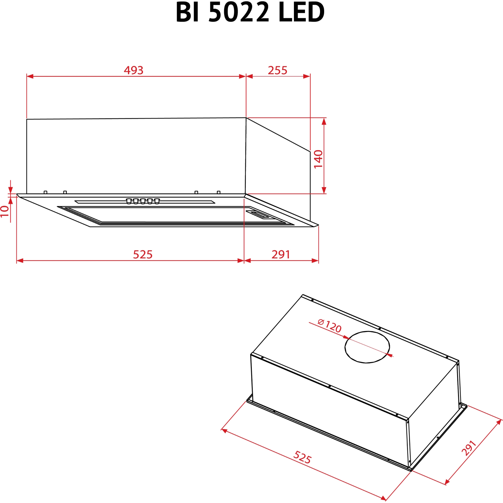 Вытяжка кухонная Perfelli BI 5022 WH LED изображение 11