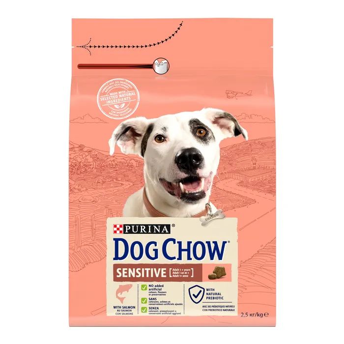 Сухой корм для собак Purina Dog Chow для взрослых, склонных к аллергии собак с лососем 2.5 кг (7613034488268)