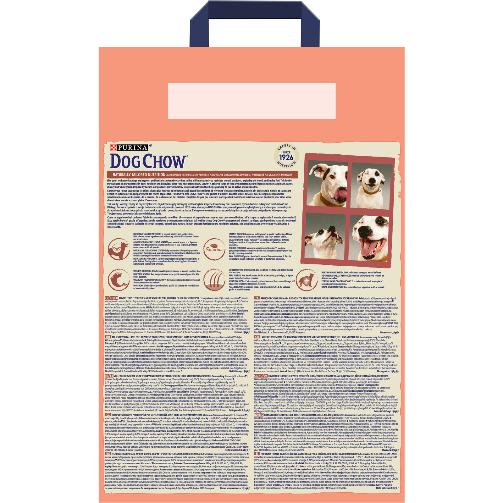 Сухой корм для собак Purina Dog Chow для взрослых, склонных к аллергии собак с лососем 2.5 кг (7613034488268) изображение 3