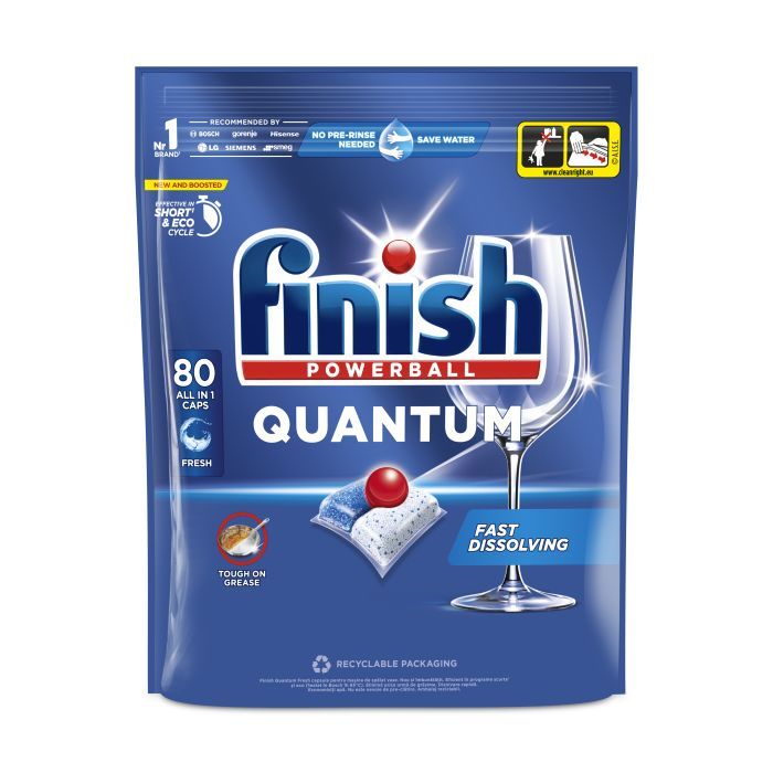 Таблетки для посудомоечных машин Finish Quantum All in 1 80 шт. (5908252011490/5900627119763)