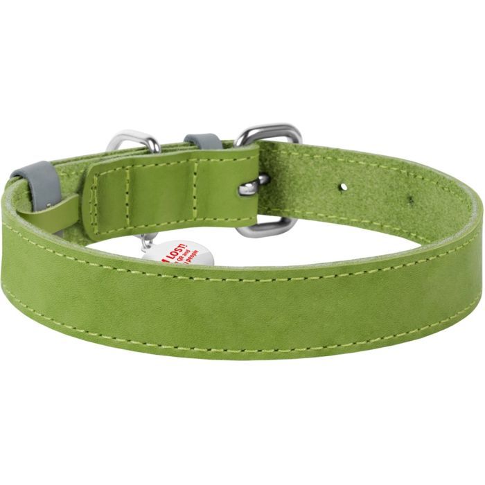 Нашийник для тварин WAUDOG Classic шкіряний 35 мм х 46-60 см салатовий (02395) зображення 2