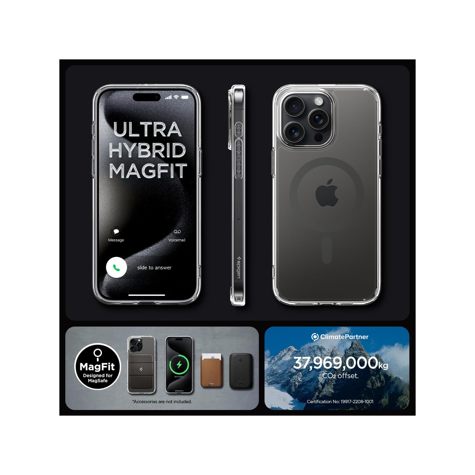 Чехол для мобильного телефона Spigen Apple iPhone 15 Pro Max Ultra Hybrid MagFit Graphite (ACS06577) изображение 10