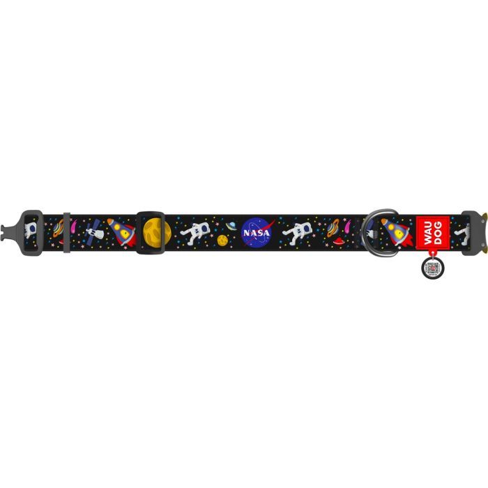 Ошейник для животных WAUDOG Nylon с QR паспортом "NASA" металлическая пряжка-фастекс XXL (4535-0047) изображение 3