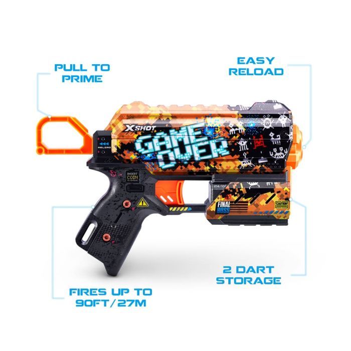 Іграшкова зброя Zuru X-Shot Швидкострільний бластер Skins Flux Game Over (8 патронів) (36516E) зображення 5