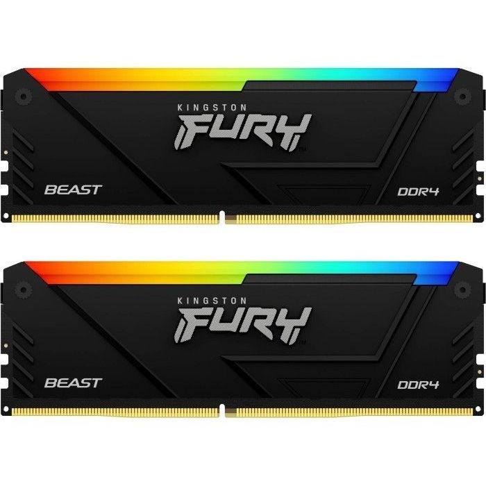 Модуль памяти для компьютера DDR4 32GB (2x16GB) 3200 MHz FURY Beast RGB Kingston Fury (ex.HyperX) (KF432C16BB2AK2/32)