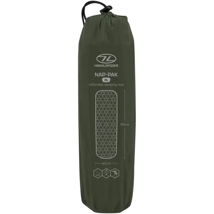 Туристичний килимок Highlander Nap-Pak Inflatable Sleeping Mat XL 5 cm Olive (AIR073-OG) (930483) зображення 7