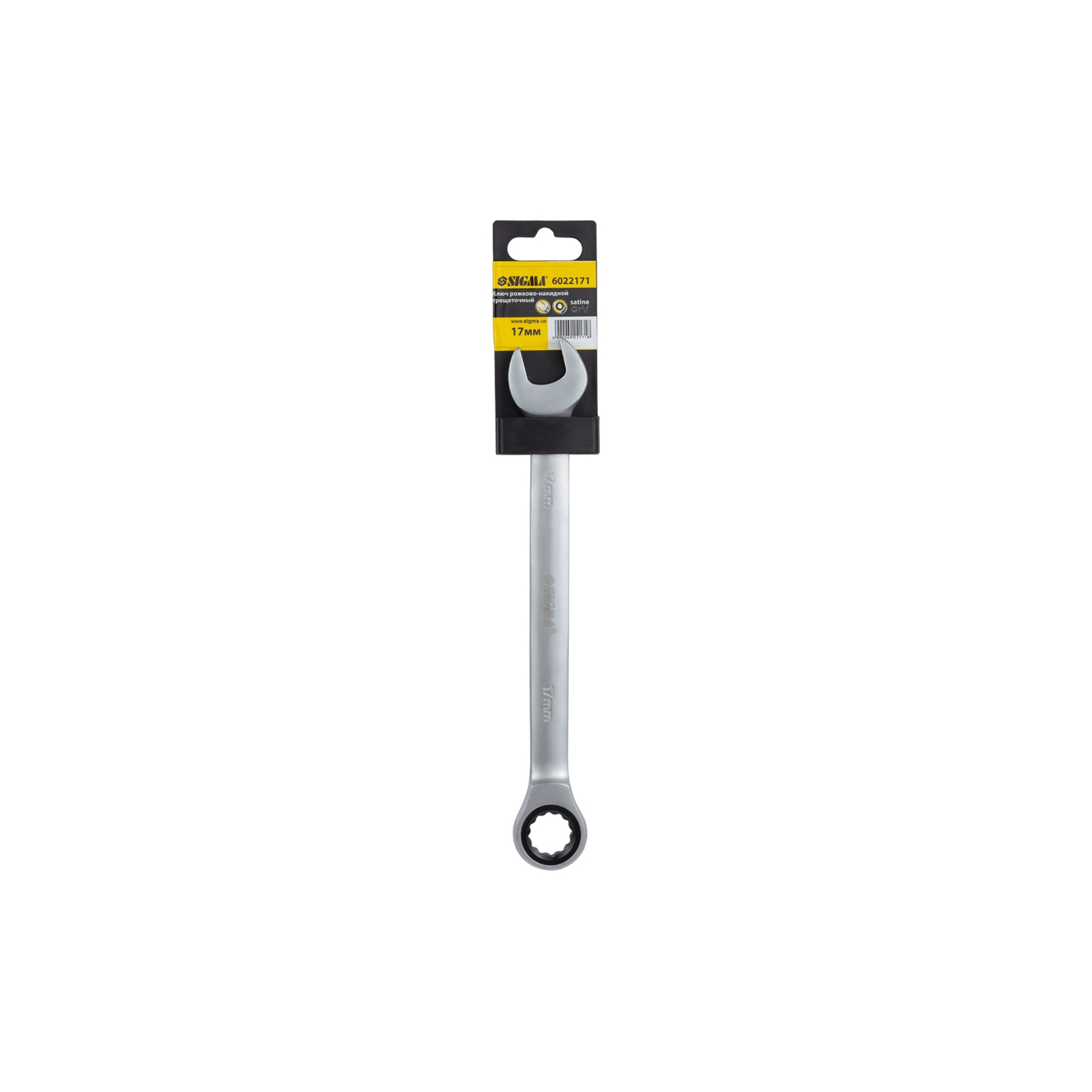 Ключ Sigma рожково-накидной с трещеткой 10мм CrV satine (6022101) изображение 6