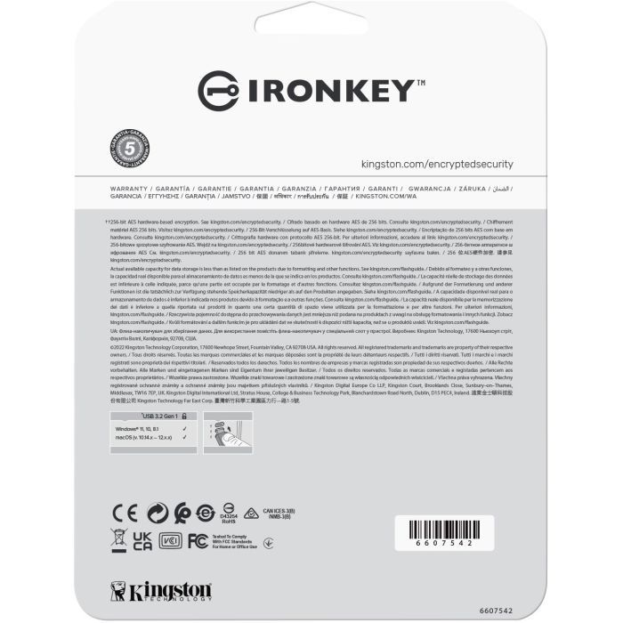 USB флеш накопитель Kingston 128GB IronKey Vault Privacy 50 Blue USB 3.2 (IKVP50/128GB) изображение 6