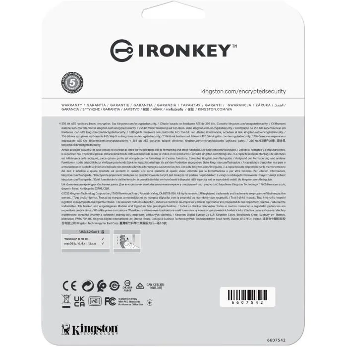 USB флеш накопитель Kingston 128GB IronKey Vault Privacy 50 Blue USB 3.2 (IKVP50/128GB) изображение 6