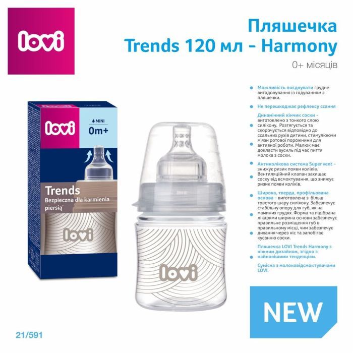 Бутылочка для кормления Lovi Harmony 120 мл (21/591) изображение 2