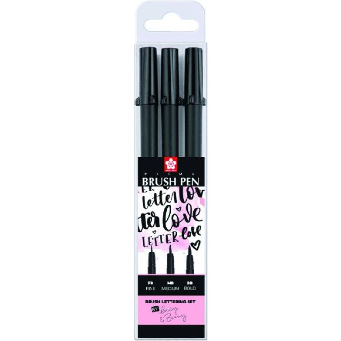 Лайнер Sakura Набор Pigma Pen Brush, 3 шт Черный (8712079395131)