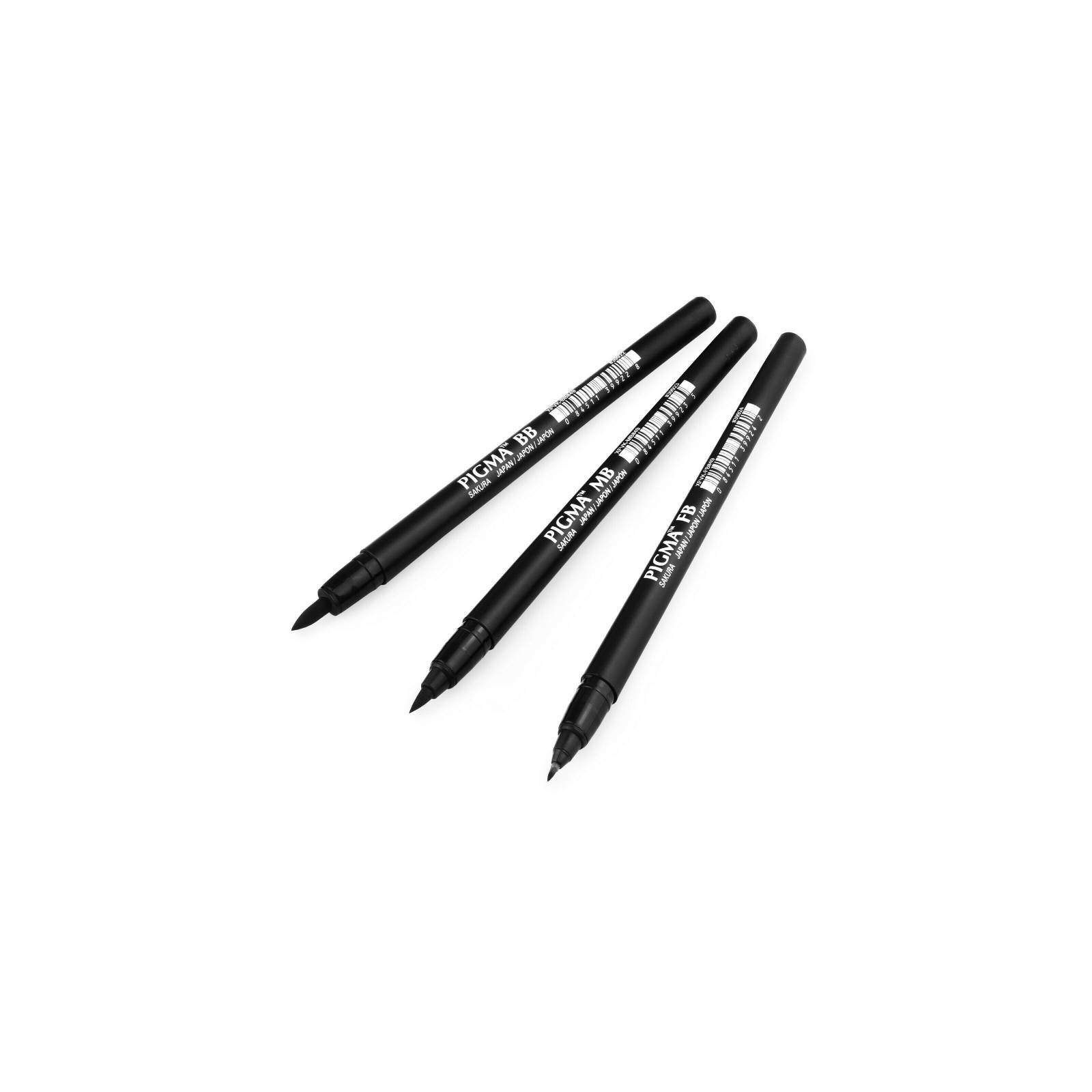 Лайнер Sakura Набор Pigma Pen Brush, 3 шт Черный (8712079395131) изображение 2