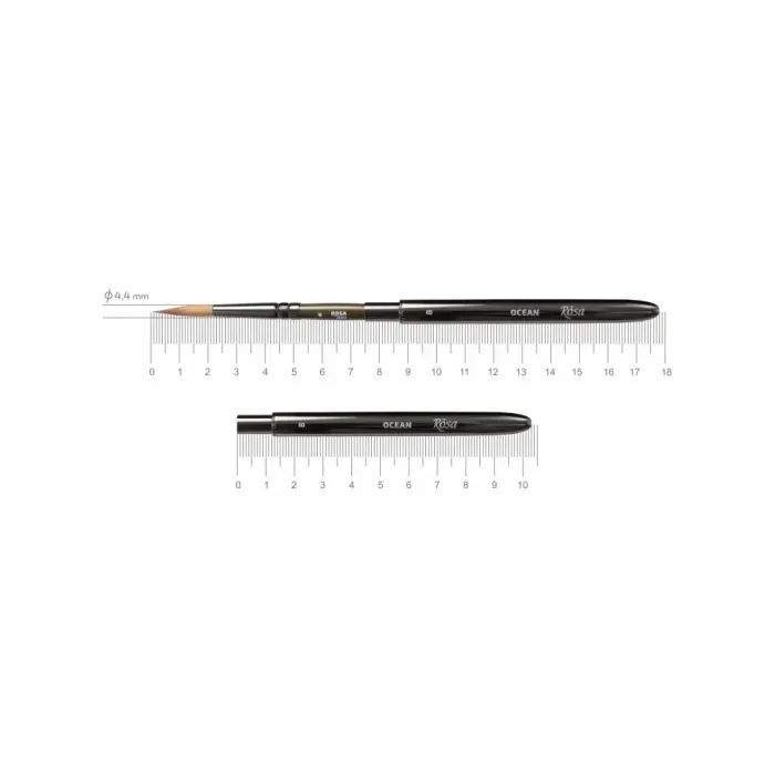 Пензлик для малювання Rosa Соболь круглий, TRAVEL BRUSH, OCEAN 168, № 6 (4823098516781) зображення 2