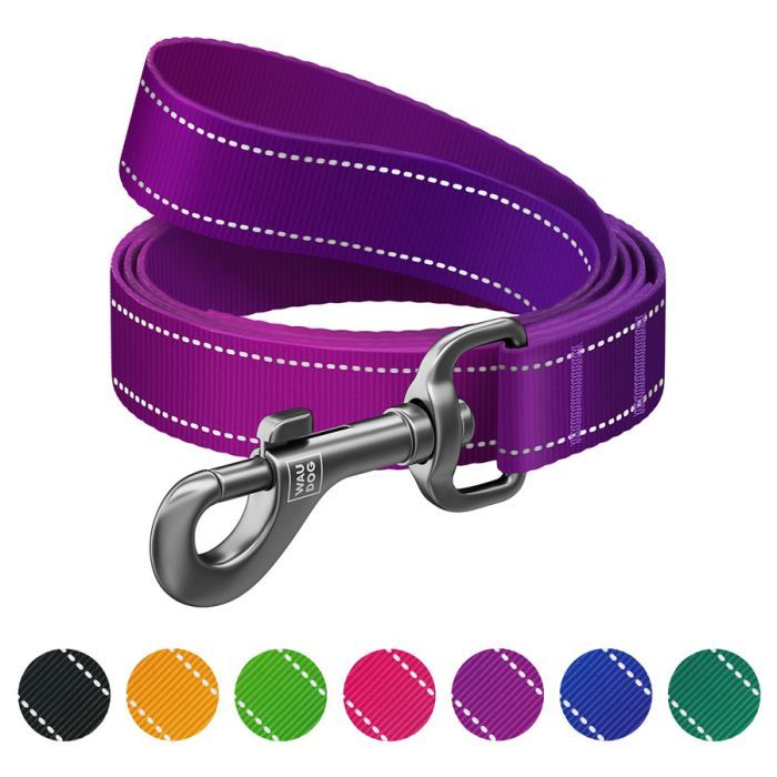 Поводок для собак WAUDOG Nylon Mono, светоотражающий S оранжевый (52174)