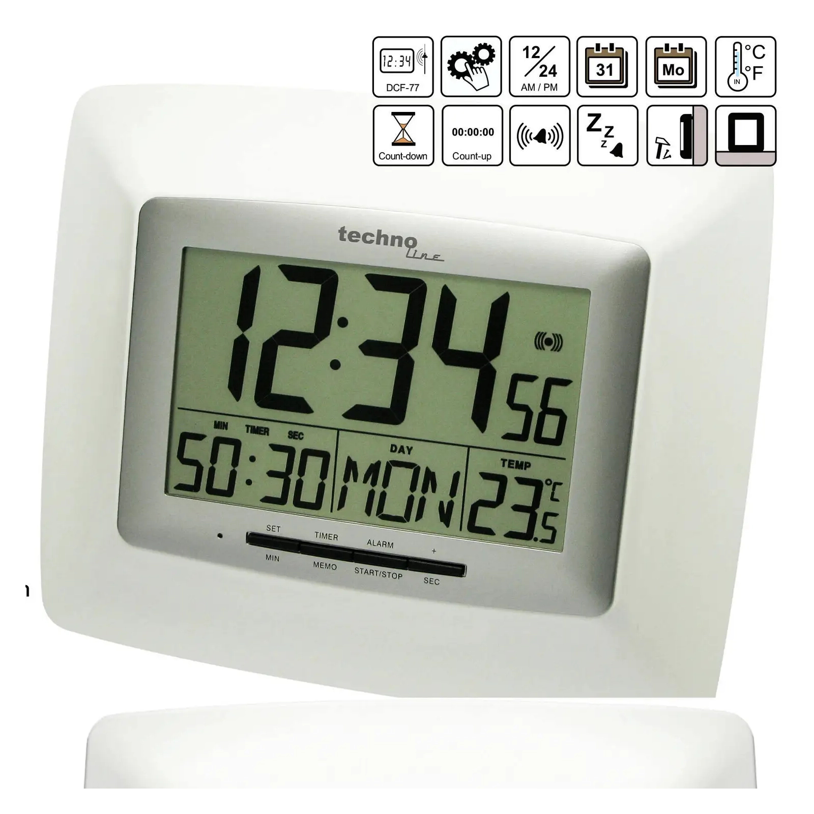 Настенные часы Technoline WS8100 White/Silver (DAS301806) изображение 4