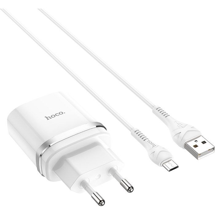 Зарядний пристрій HOCO C12Q Smart QC3.0 charger set(Micro) White (6931474716286)