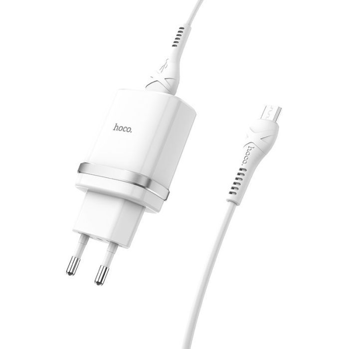 Зарядний пристрій HOCO C12Q Smart QC3.0 charger set(Micro) White (6931474716286) зображення 2