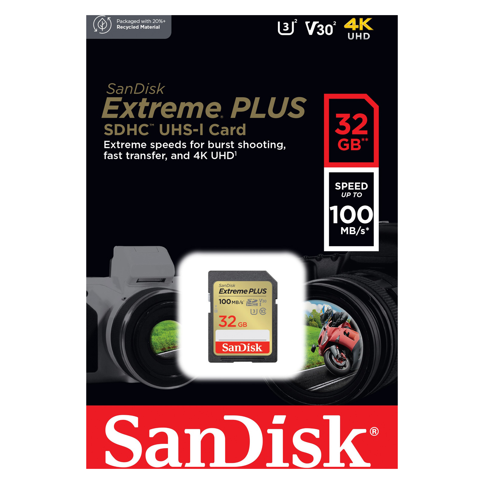 Карта памяти SanDisk 32GB SDXC class 10 Extreme PLUS (SDSDXWT-032G-GNCIN) изображение 4
