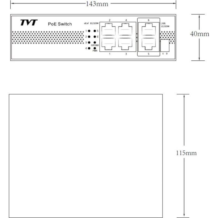 Комутатор мережевий TVT DIGITAL TD-B2204S1-PEU зображення 5