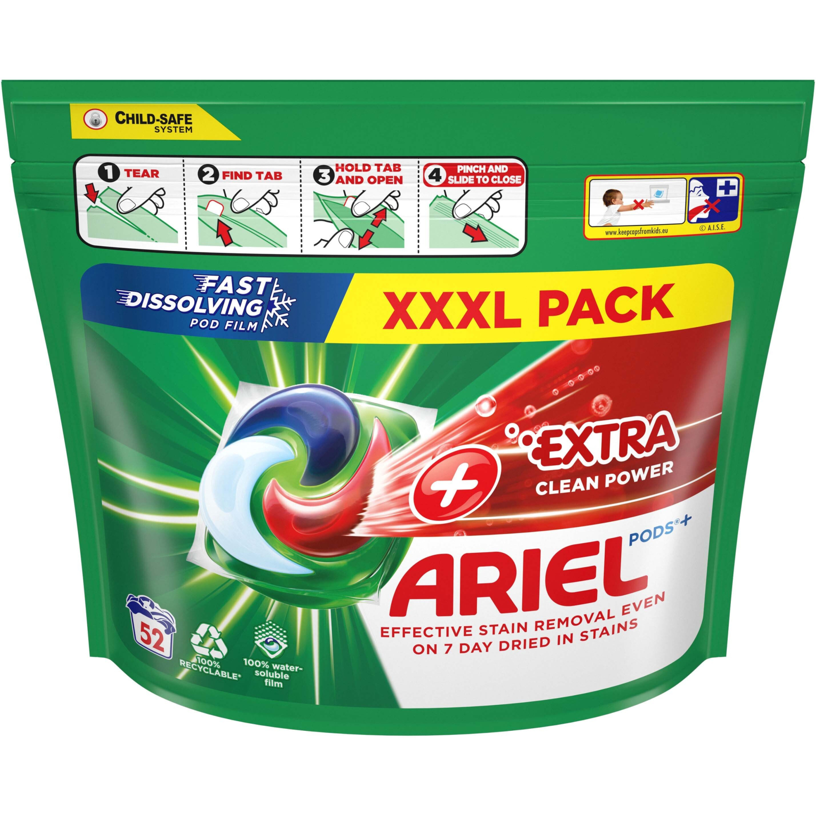 Капсули для прання Ariel Pods All-in-1 + Сила екстраочищення 2 x 52 шт. (8700216023207) зображення 2