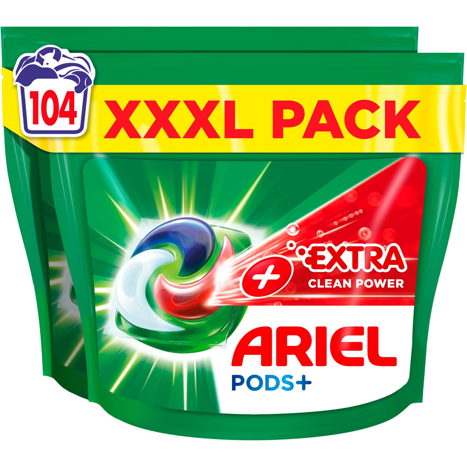 Капсулы для стирки Ariel Pods All-in-1 + Сила экстраочистки 2 x 52 шт. (8700216023207)