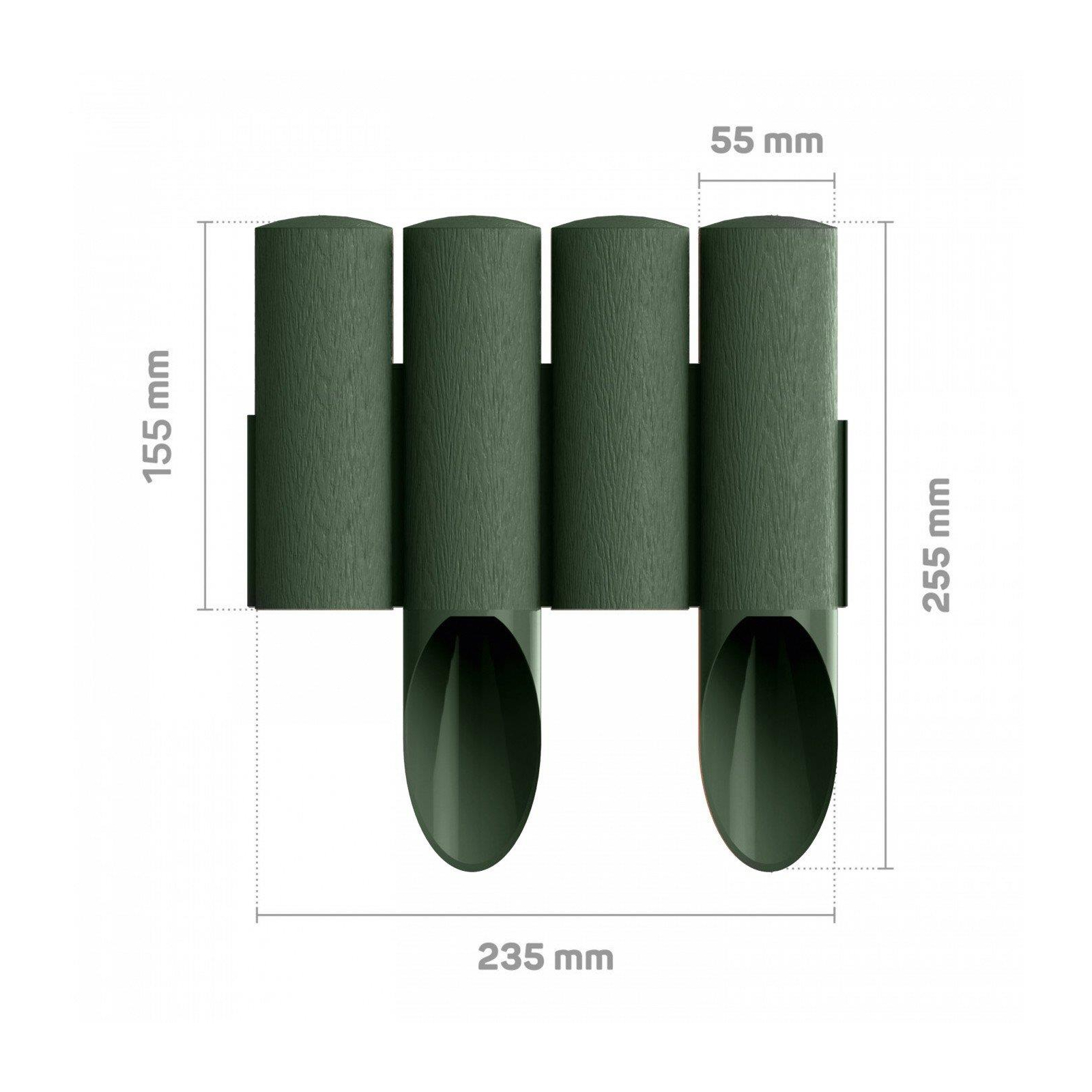 Садовое ограждение Cellfast газонная, 4 STANDARD, 10 секций по 235 мм, 2.3м, зеленая (34-042) изображение 2