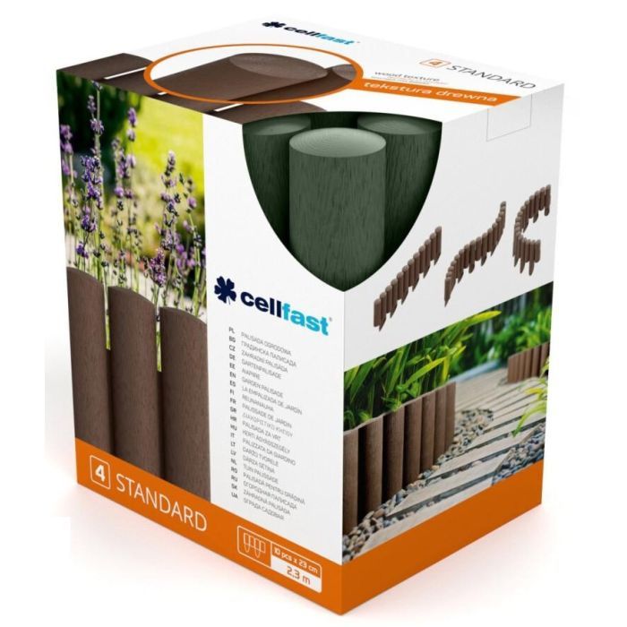 Садовое ограждение Cellfast газонная, 4 STANDARD, 10 секций по 235 мм, 2.3м, серая (34-044) изображение 6