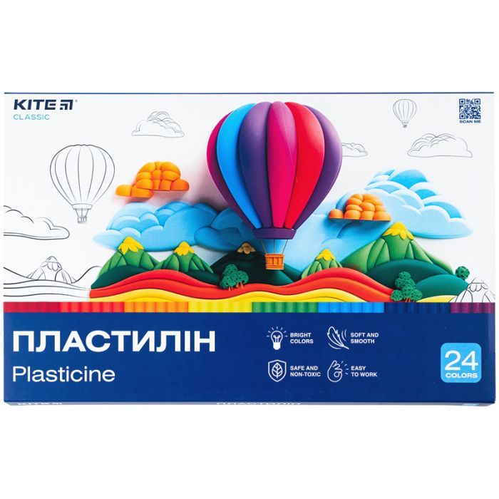 Пластилин Kite Classic 24 цвета, 480 г (K-089)
